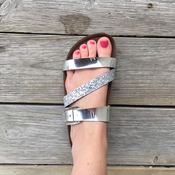 Silver sparkle strap sandals - Picture 5 of 6